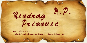 Miodrag Primović vizit kartica
